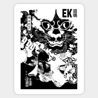 Tokyo Cat / Fairy Tale Black on white Sticker